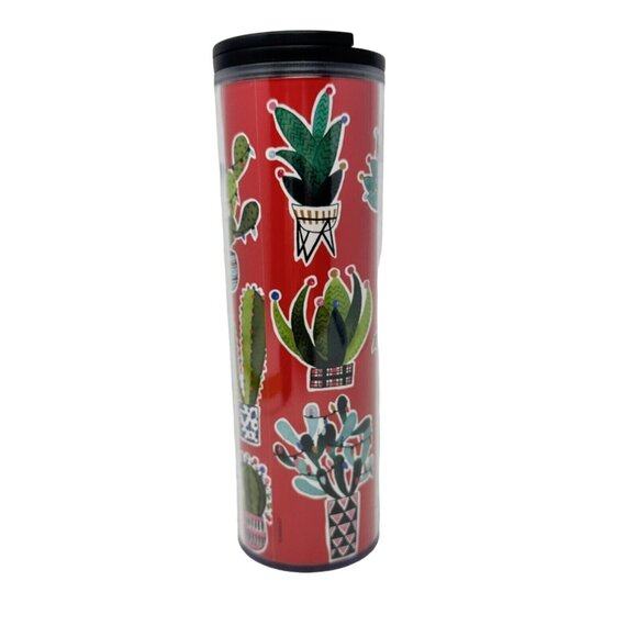 Starbucks Cactus Holiday Tumbler Coffee Mug 16oz Red Sealing Twist Lid Christmas - Picture 2 of 8